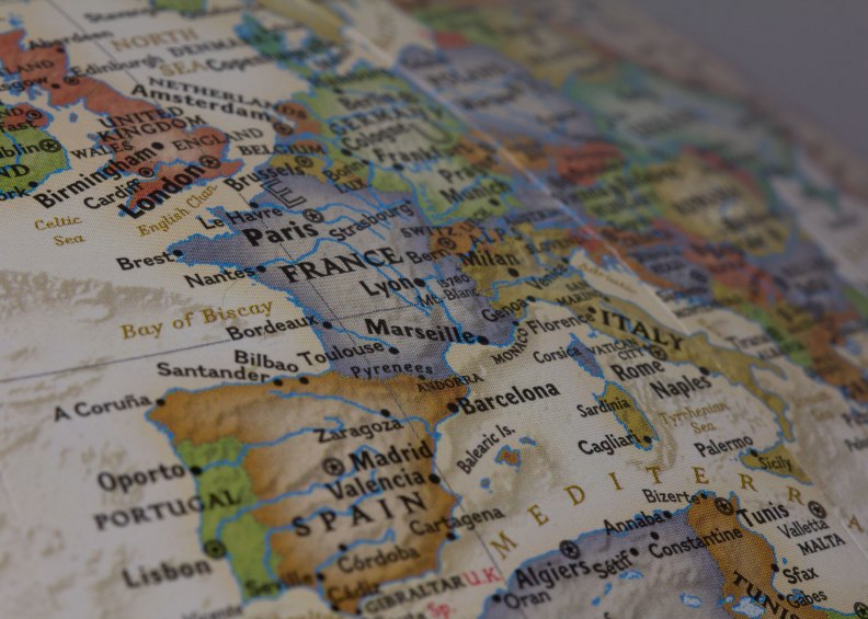 Western Europe on the Globe