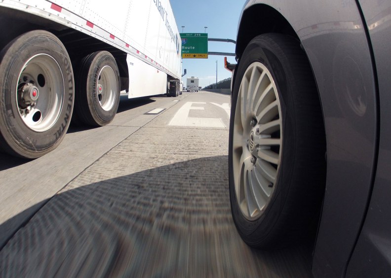 Capturing a low angle on the freeway