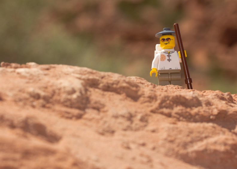 Lego hiker reaches top