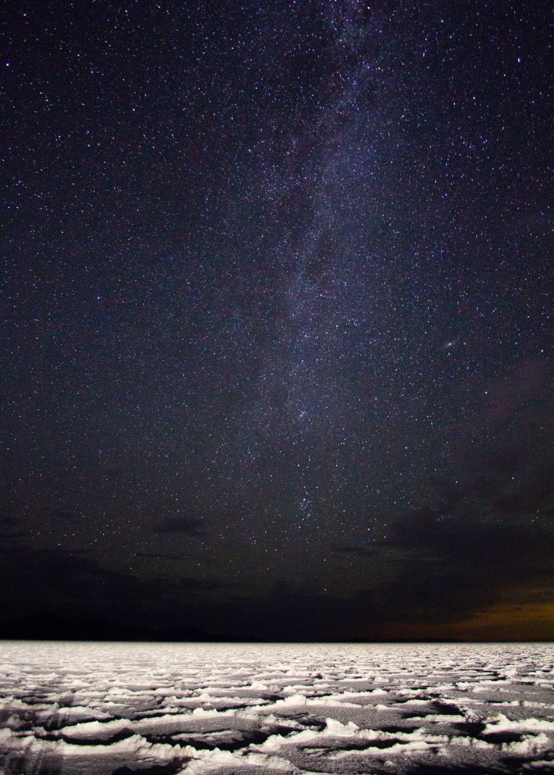 Milky Way stars over Bonneville Salt Flats