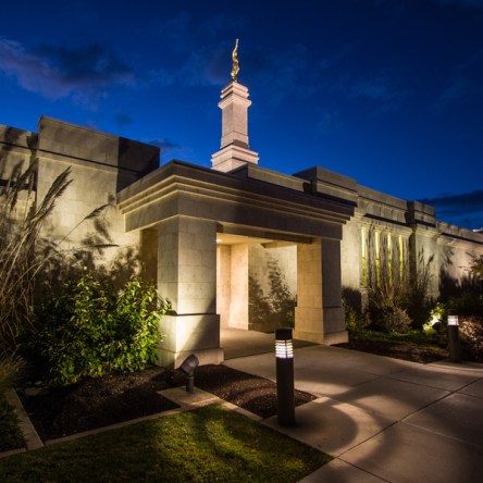 Photograph Monticello Utah Temple after sunset
