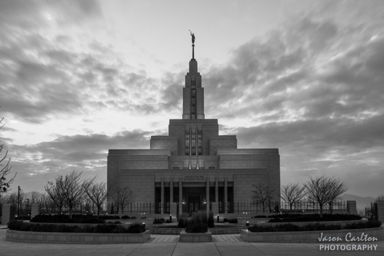 photograph Draper Utah Temple black and white